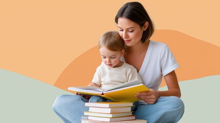 Mother Reading With Toddler On Books