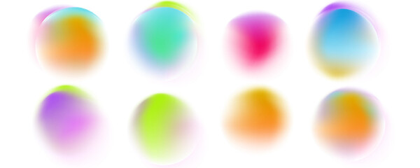 Soft glowing gradient shapes in pastel tones, representing the current trendy aura gradient and ethereal digital art style. eps10