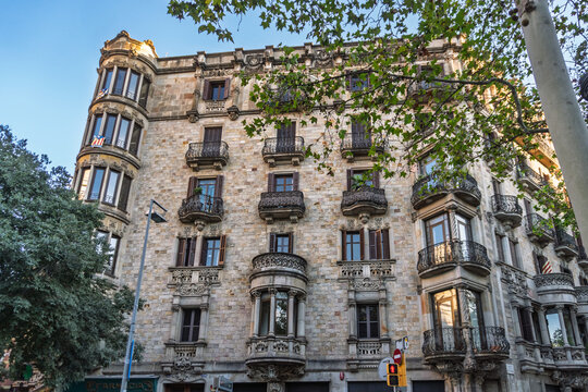 Casa Francesc Farreras, an iconic residential building located in the Eixample district of Barcelona. Designed by the architect Antoni Mill&agrave;s i Figuerola, excellent example of Catalan Modernisme