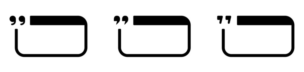 Naklejka premium Minimalist quotation marks with rounded rectangular frames.