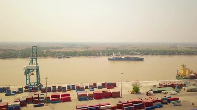  Futuristic aerial view panorama of developing Yangon city , Aerial view of Sule pagoda in downtown, Yangon, Myanmar. Sule Pagoda located in the heart of Yangon, Karaweik royal barge, Kandawgyi Lake, 