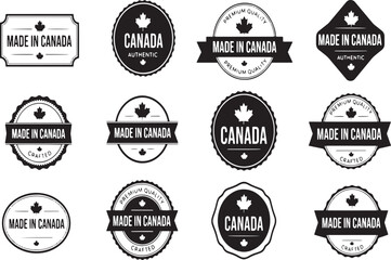 Made in canada labels and badges collection