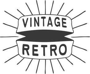 Vintage Retro Badge Typography Sunburst Vector Design EPS10