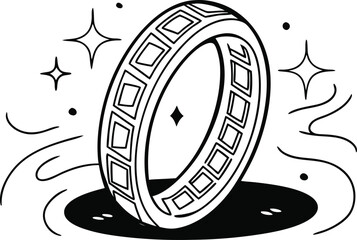 Futuristic Holographic Neon Ring Glowing Vector Background EPS10