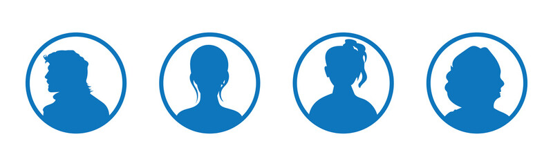 avatar icon. profile icons set. male and female avatars vector icon set illustration isolated on white background.