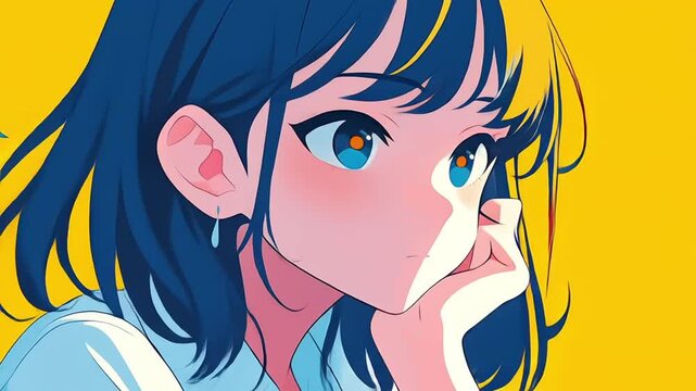 Animated anime young man in office suit