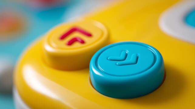 Bright Retro Game Controller Button Macro Shot