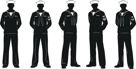 U.S. Navy sailor illustration, military uniform progression, digital art styles, petty officer character design, naval personnel concept, hand-drawn to full render