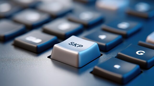 Blue SKP Keyboard Key Macro Closeup