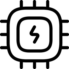 Vector art of chip icon, representing technology, computing, or artificial intelligence concept