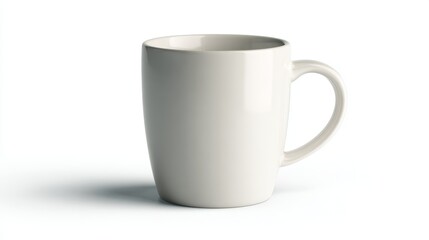 Ceramic coffee mug isolated on clean white background.