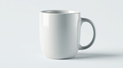 Ceramic coffee mug isolated on clean white background.