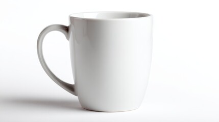 Ceramic coffee mug isolated on clean white background.