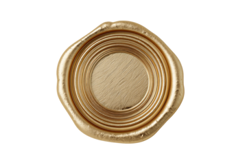 Gold wax seal, circular, textured