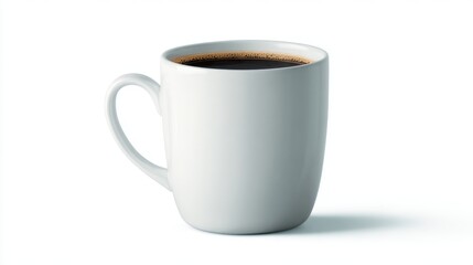 Ceramic coffee mug isolated on clean white background.