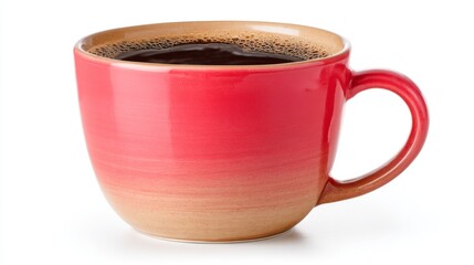 Ceramic coffee mug isolated on clean white background.