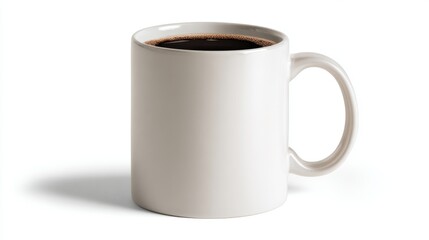 Ceramic coffee mug isolated on clean white background.
