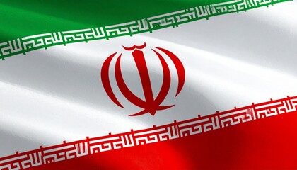Iranian national flag with green, white, and red horizontal bands