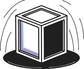 Abstract Futuristic Glowing Neon Cube Vector Illustration EPS10