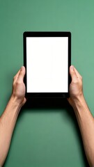 Smartphone Mockup With Blank Screen On Green Background