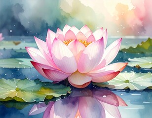 Lotusblume auf ruhigem Wasser – spirituelles Motiv