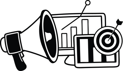 Digital Marketing Vector Illustration Flat Style