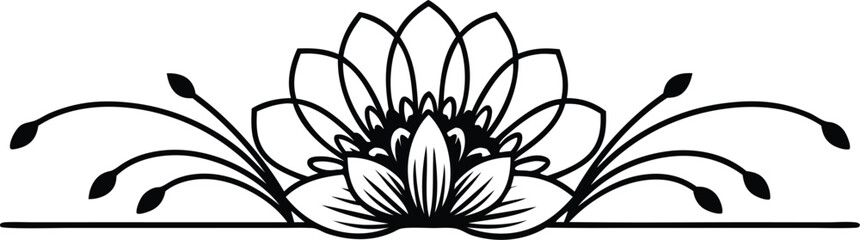 Minimalist Flower Line Art Vector Illustration