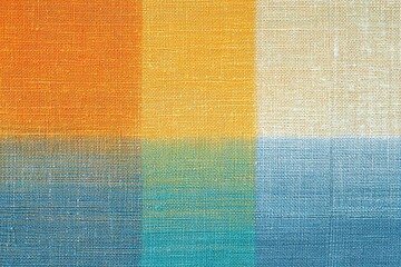 Fototapeta premium Colorful fabric swatches arranged in horizontal stripes showcasing vibrant textures and hues