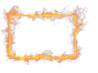 Obraz premium Fiery frame isolated on transparent background, ideal for energy, passion, or dramatic poster designs.