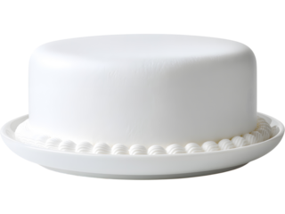 White cake mock up with minimal decoration isolated on transparent background, perfect for bakery, celebration, and wedding design visuals.