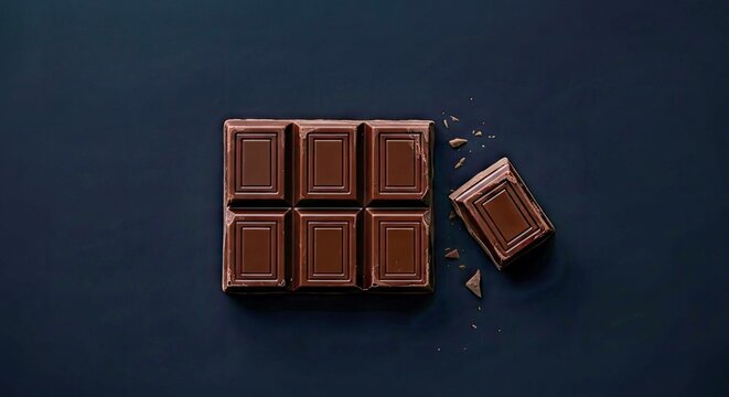 Abstract Artful Unwrapped Chocolate Bar Segment With Geometric Clean Lines