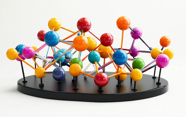 Detailed 3D render of a chemistry model kit designed for middle school science education and laboratory learning isolated on white background PNG