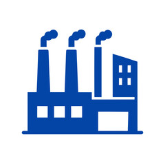 Naklejka premium Illustration of a factory with three smoke stacks on transparent background