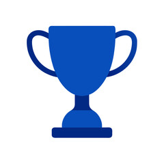 Illustration of a blue trophy on a white background on transparent background