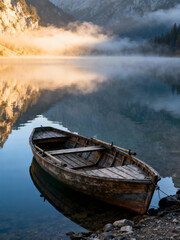 old boat on the river