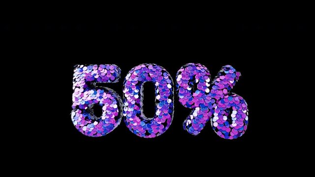 50 percent jumping in sequin pattern 