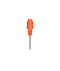 Vector illustration of cartoon screwdriver on white background