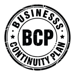 Business continuity plan bcp stamp seal icon