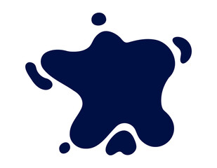 Abstract navy blue splash shape on a clean white background, ideal for modern graphic design.