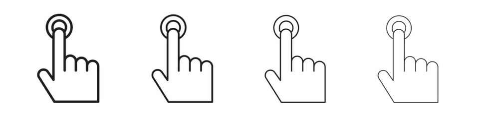 finger tap icon outline vector. outline icons collection.