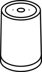 Smart Speaker Line Art Transparent Background