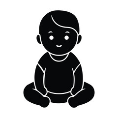 Baby Vector Icon Simple Design on White Background