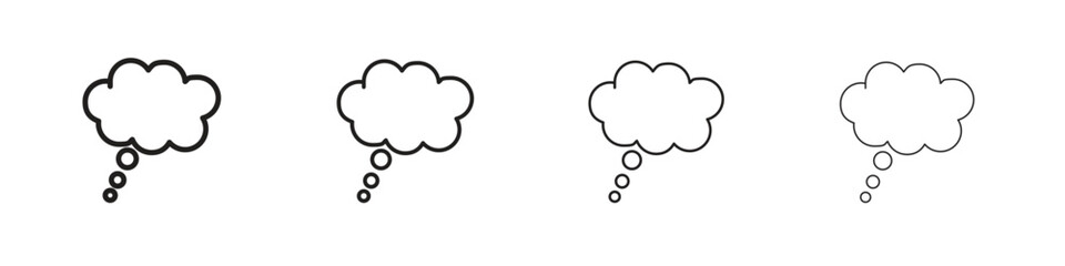 Think bubble icon outline vector. outline icons collection.