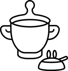 Soup Maker Line Art Transparent Background