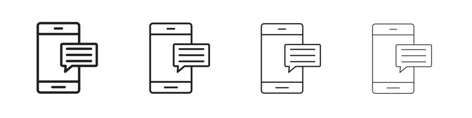 Text message icon outline vector. outline icons collection.