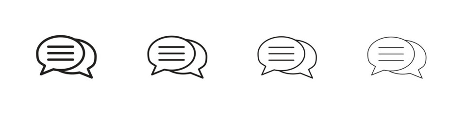 Speech bubble icon outline vector. outline icons collection.