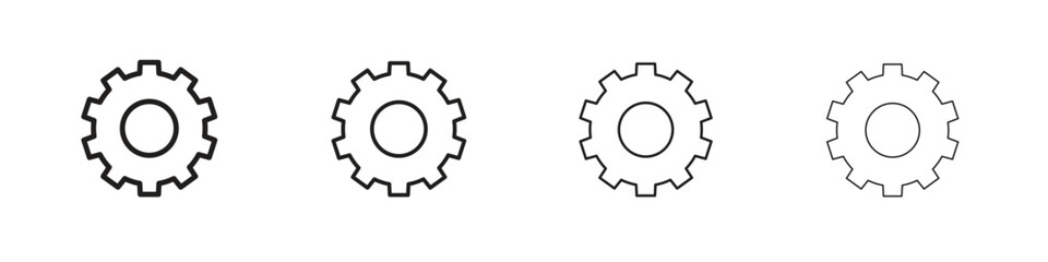 Settings gear icon outline vector. outline icons collection.