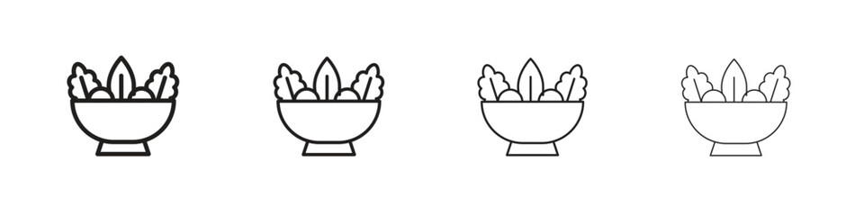 Salad icon outline vector. outline icons collection.