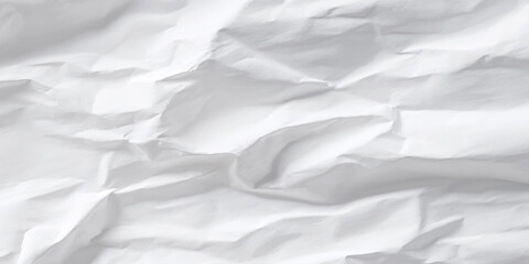 Crumpled white paper texture background.