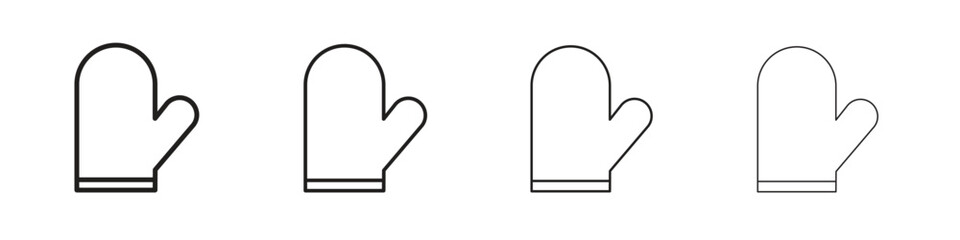 Oven mitt icon outline vector. outline icons collection.